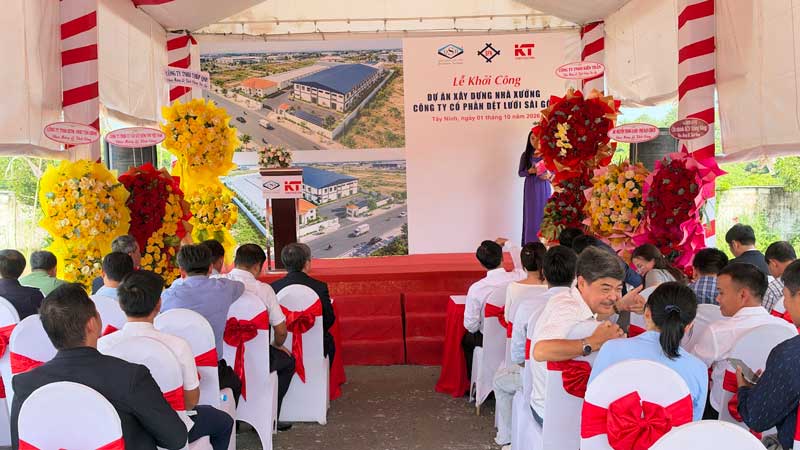 Lễ khởi công xây dựng nhà xưởng Công ty Cổ phần Dệt lưới Sài Gòn tại Tây Ninh